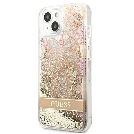 Guess GUHCP13SLFLSD iPhone 13 mini 5.4 &quot;Gold / Gold Hardcase Paisley Liquid Glitter