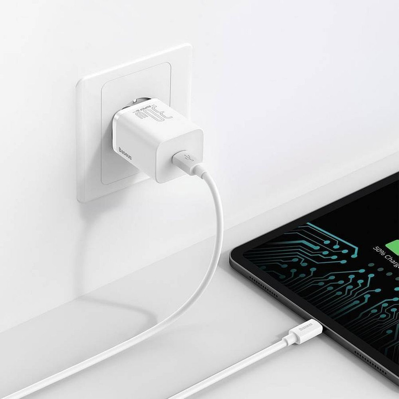 Baseus Super Si 1C fast wall charger USB Type C 30 W Power Delivery Quick Charge white (CCSUP-J02)
