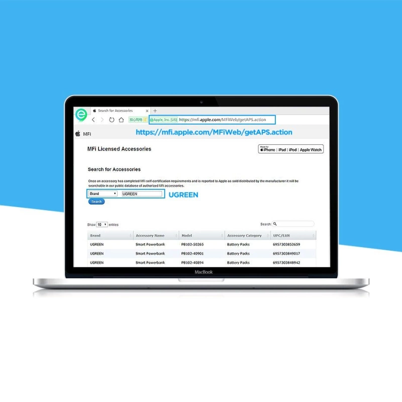Ugreen kabel przewód USB - Lightning MFI 1m 2,4A biały (20728)