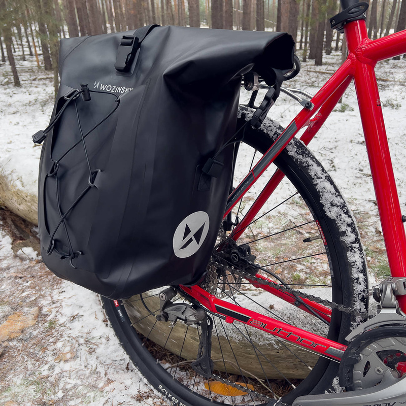 Wozinsky waterproof bicycle bag trunk pannier 25l 2in1 black (WBB24BK)