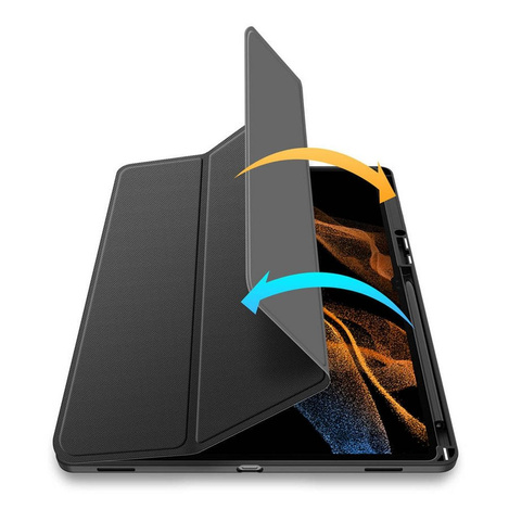 Schutzhülle SAMSUNG GALAXY TAB S8 ULTRA 14.6 X900 / X906 Dux Ducis Toby mit Klappe Bücher Kunstleder schwarz