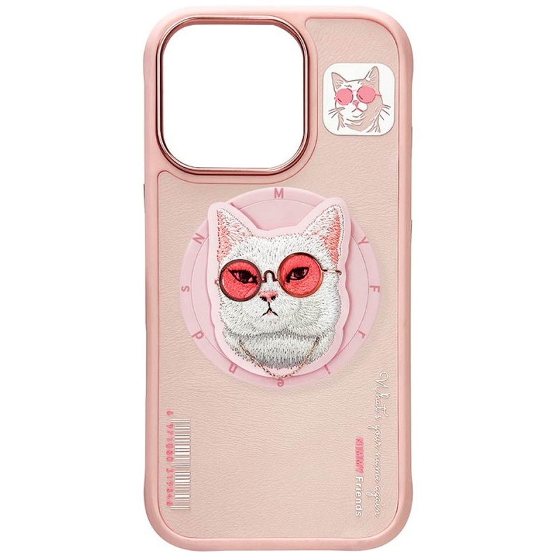 Etui Nimmy Glasses Cool Cat MagSafe do    iPhone 16 Pro Max różowy