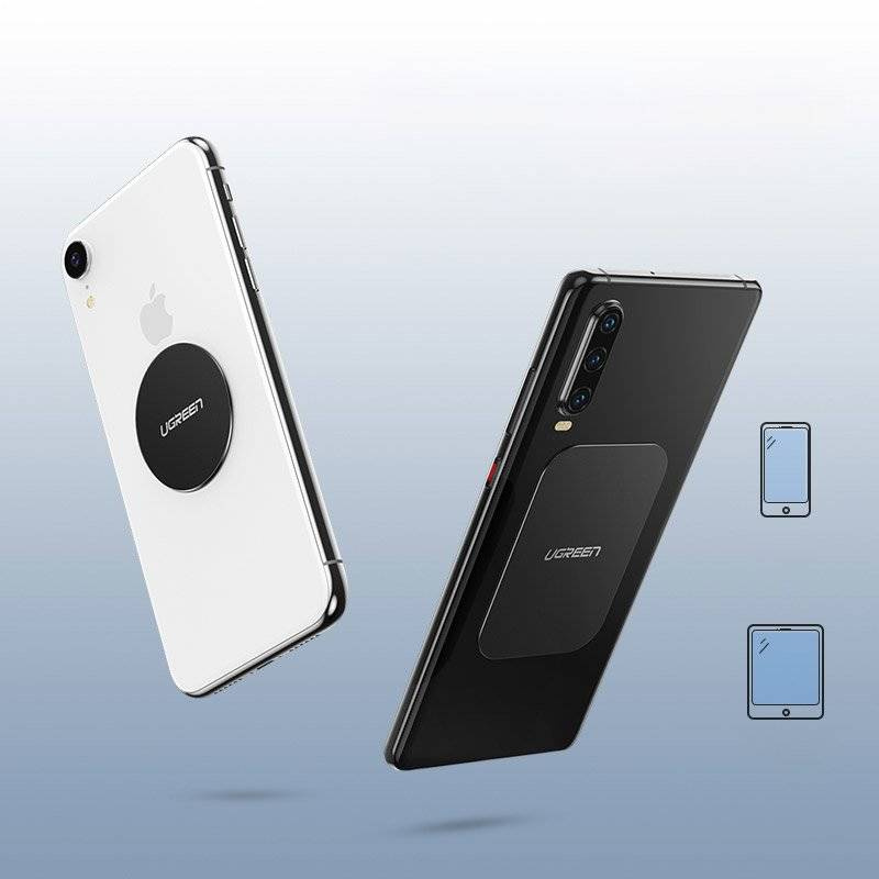 Ugreen 2x metalowe płytki płytka do uchwytów magnetycznych na telefon czarny (30836)