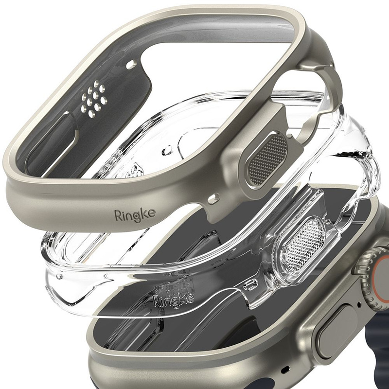 Schutzhülle APPLE WATCH ULTRA 49MM Ringke Slim 2-pack Clear & Titanium Grey