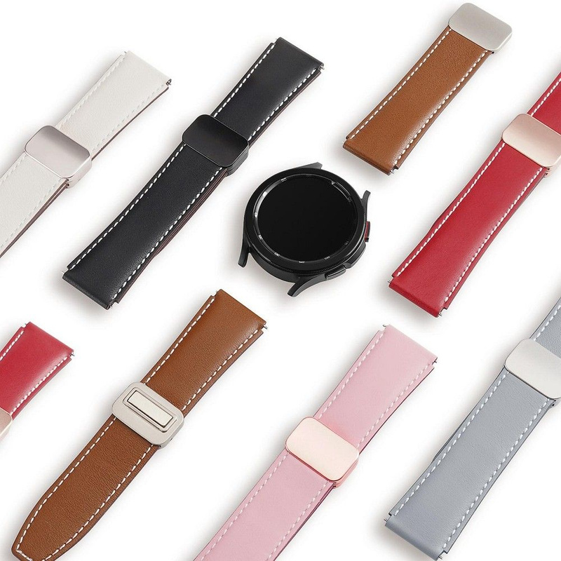 DUX DUCIS YA - pasek z naturalnej skóry do Samsung Galaxy Watch / Huawei Watch / Honor Watch (22mm band) różowy