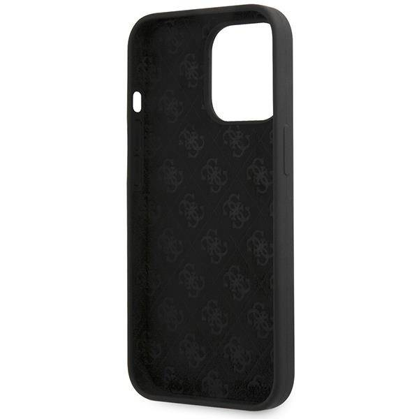 Guess GUHCP13XLSLMGBK iPhone 13 Pro Max 6,7" schwarz/schwarzes Hardcase Silikon Script Gold Logo