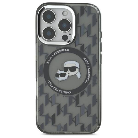 Karl Lagerfeld nakładka do iPhone 16 Pro 6,3&quot; KLHMP16LHMCKMHK czarna Hardcase IML Monogram Karl&Choupette Head MagSafe