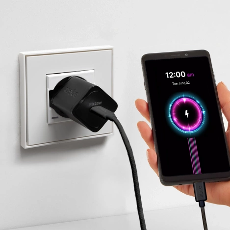 SBS TECABLETISSUETCK USB-C – USB-C-Kabel 1,5 m 60 W geflochten – Schwarz