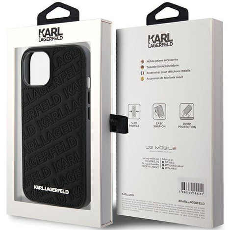 Karl Lagerfeld nakładka do iPhone 15 Plus 6,7&quot; KLHCP15MPQKPMK czarna HC QUILTED K PATTERN