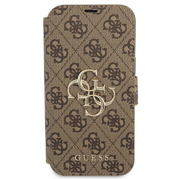 Guess etui do iPhone 13 Pro / 13 6,1&quot; GUBKP13L4GMGBR brązowy book case 4G Big Metal Logo