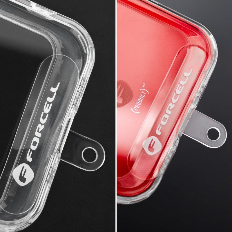 Smycz do telefonu na nadgarstek z regulacją długości Forcell F-Design L8X36 (max 18cm w pętli) różowo biała