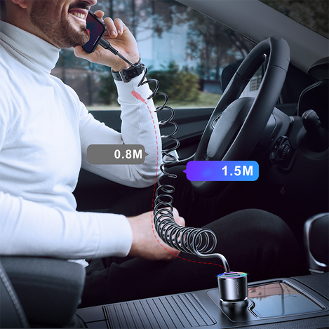Joyroom 3-in-1 Auto-Schnellladegerät mit Lightning -Kabel 1,5 m 17 W schwarz (JR-CL25)