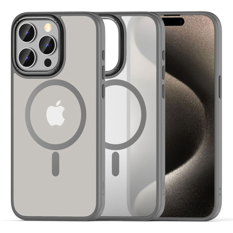 Etui APPLE IPHONE 15 PRO MAX Tech-Protect Magmat "2" MagSafe Matte titanium