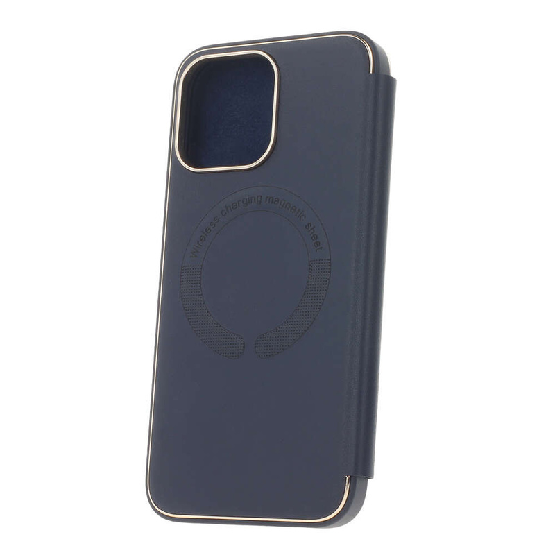 Etui Smart Gold Frame Mag do iPhone 12 / 12 Pro 6,1" granatowe