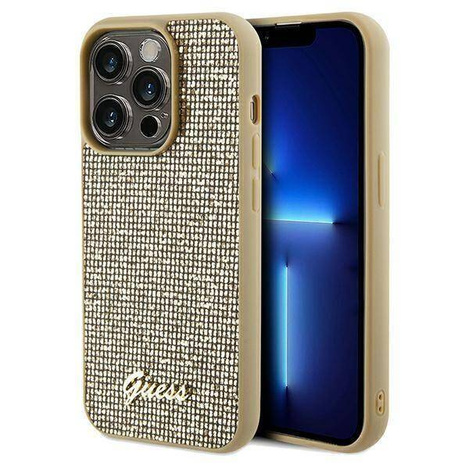 Oryginalne Etui GUESS Hardcase GUHCP14LPMSDGSD do iPhone 14 Pro (Disco Script Metal / złoty)