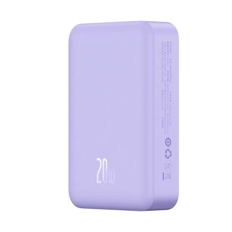 Baseus Magnetic Mini 20000 mAh 20W Powerbank – Lila + USB-C / USB-C-Kabel