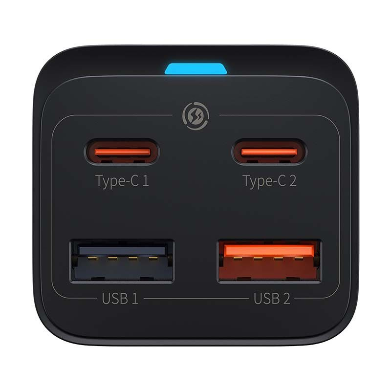 Baseus Quick Charger GaN3 Pro, 2x USB-C, 2x USB, 65W (black)