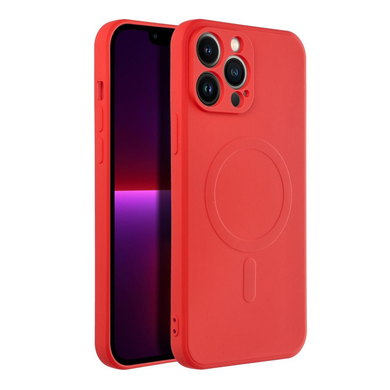 Futerał Silicone Mag Cover kompatybilny z MagSafe do IPHONE 13 PRO MAX czerwony