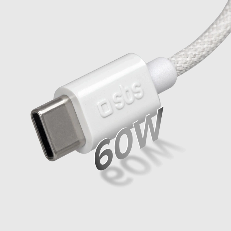 SBS TECABLETISSUETCCG USB-C - USB-C 1.5m 60W braided cable - gray