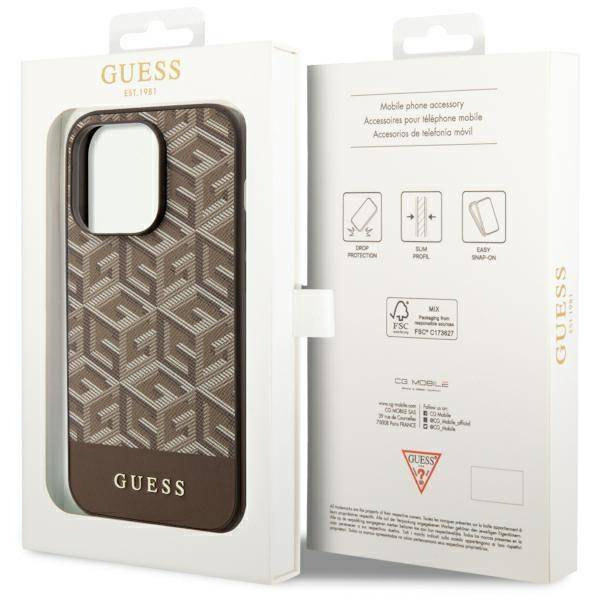 Guess GUHMP14XHGCFSEW iPhone 14 Pro Max 6.7&quot; brown/brown hard case GCube Stripes MagSafe