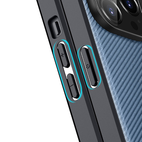 Dux Ducis Fino Hülle iPhone 14 Pro Max blaues Nylon