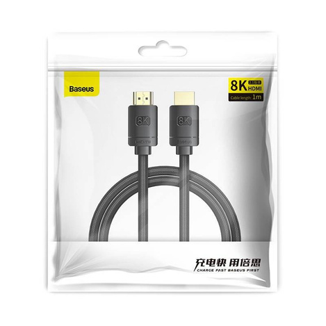 Baseus High Definition Series HDMI 2.1 cable, 8K 60Hz, 3D, HDR, 48Gbps, 1m (black)