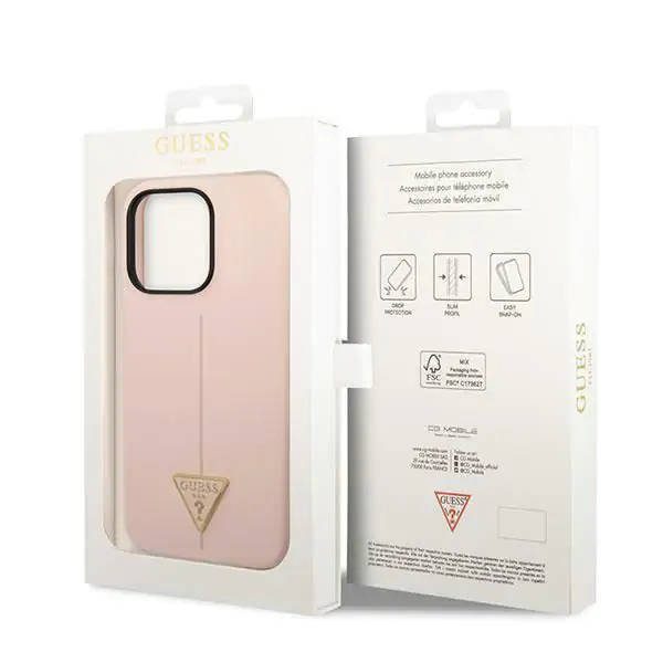 Guess Silicone Triangle Logo - Etui iPhone 14 Pro Max (różowy)