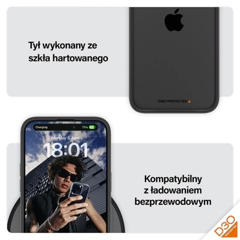 PanzerGlass ClearCase Hülle für iPhone 15 Pro Max mit Militärzertifizierung – Transparent und Schwarz