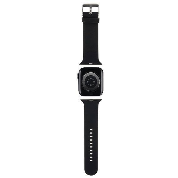 Strap for APPLE WATCH 4 / 5 / 6 / 7 / 8 / SE (38 / 40 / 41 MM) Karl Lagerfeld Strap 3D Rubber Karl&Choupette Heads (KLAWMSLKCNK) black