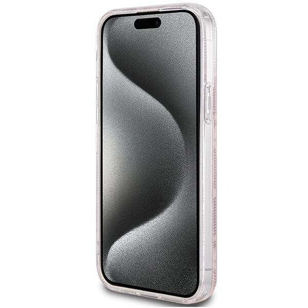Oryginalne Etui GUESS Hardcase GUHMP15MHGCUSTGP do iPhone 15 Plus (Kompatybilny z Magsafe / IML GCUBE / różowy)