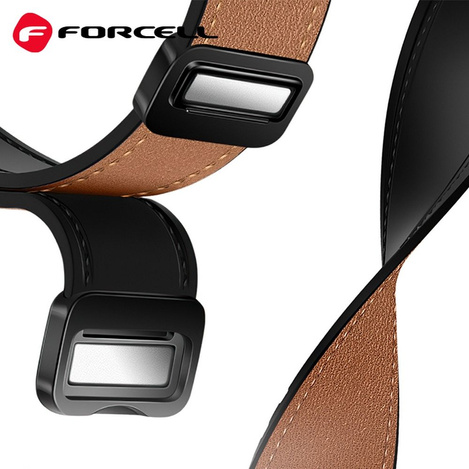 Pasek do Samsung Galaxy Watch Forcell F-Design FS20 magnetyczny skóra ekologiczna 20 mm brązowy
