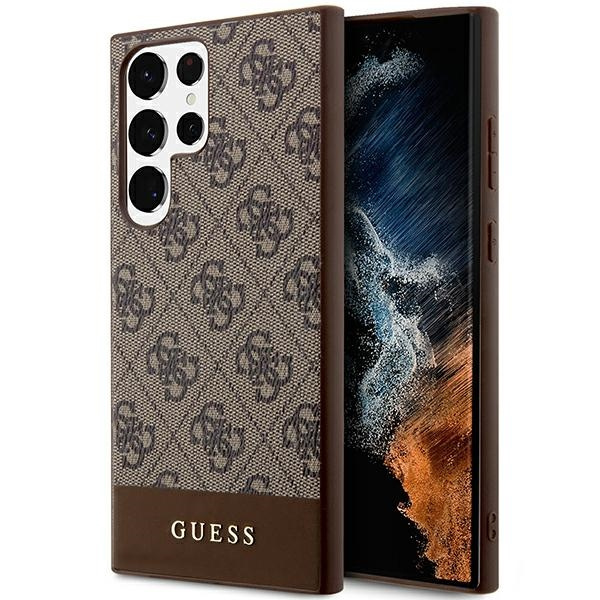 Oryginalne Etui GUESS Hardcase GUHCS24LG4GLBR do SAMSUNG S24 Ultra (4G Bottom Stripe / brązowy)