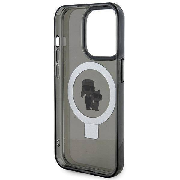 Karl Lagerfeld KLHMP15XHMRSKCK iPhone 15 Pro Max 6,7&quot; schwarz/schwarz Hardcase Ringständer Karl&amp;Choupette MagSafe