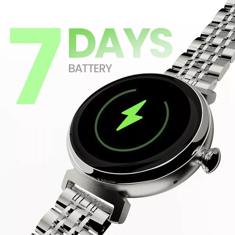 HIFUTURE smartwatch metalowy z funkcją rozmowy AURA (IP68) srebrny