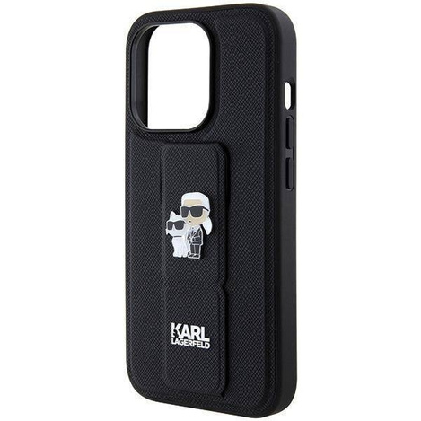Karl Lagerfeld nakładka do iPhone 14 Pro 6,1" KLHCP14LGSAKCPK HC GRIPSTAND SAFFIANO KC PINS czarna