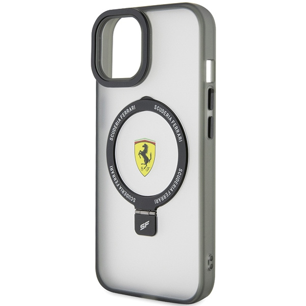 Ferrari FEHMP15SUSCAK iPhone 15 6.1&quot; black/black hardcase Ring Stand 2023 Collection MagSafe