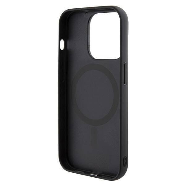 Guess GCube Stripes MagSafe Hülle für iPhone 15 Pro Max – Schwarz