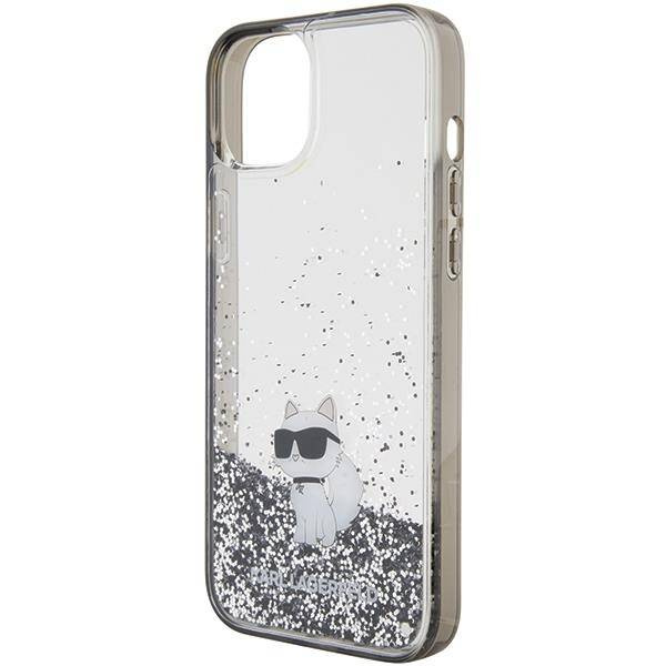 Karl Lagerfeld Liquid Glitter Choupette case for iPhone 15 Plus - transparent