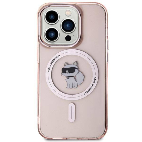 Karl Lagerfeld IML Choupette MagSafe case for iPhone 15 Pro - pink