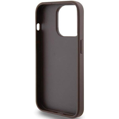 Guess 4G Metal Gold Logo Hülle für iPhone 15 Pro – braun