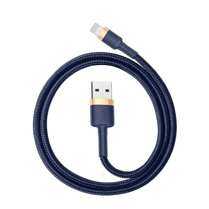 Baseus Cafule Cable wytrzymały nylonowy kabel przewód USB / Lightning QC3.0 1.5A 2M niebieski (CALKLF-CV3)