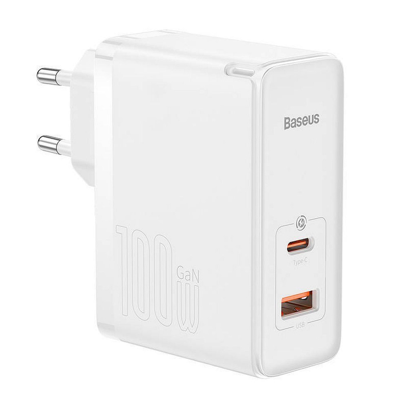 Baseus GaN5 Pro szybka uniwersalna ładowarka sieciowa GaN USB Typ C / USB 100W PD3.0, QC4.0+, AFC biały (CCGP090202)