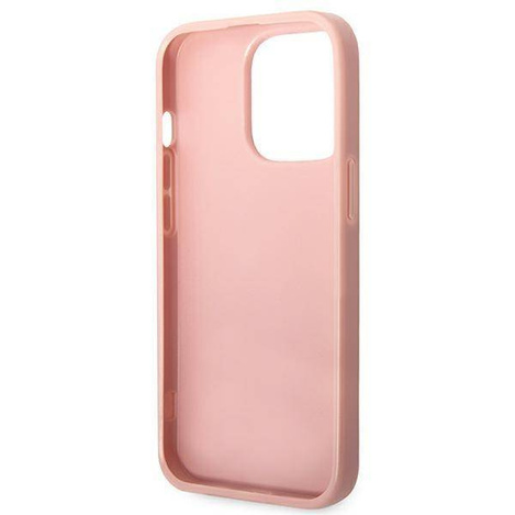 Guess Glitter Flakes Metal Logo Case – Etui iPhone 14 Pro Max (różowy)