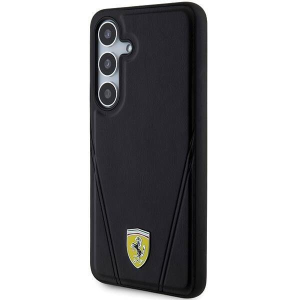 Oryginalne Etui FERRARI hardcase Hot Stamp V Lines MagSafe FEHMS24SP3BAK do Samsung Galaxy  S24 Czarny