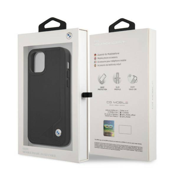 Etui BMW BMHCP12MRCDPK iPhone 12/12 Pro 6,1" czarny/black hardcase Leather Deboss