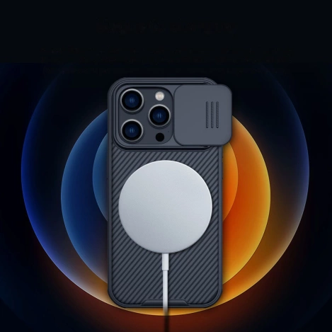 Nillkin CamShield Pro Magnetische Hülle iPhone 14 Pro Max Cover Kameraschutz Blau (mit MagSafe)