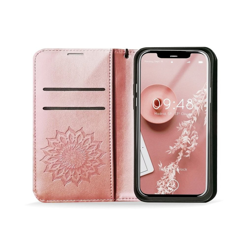 Kabura MEZZO Book do SAMSUNG A12 mandala złoty róż