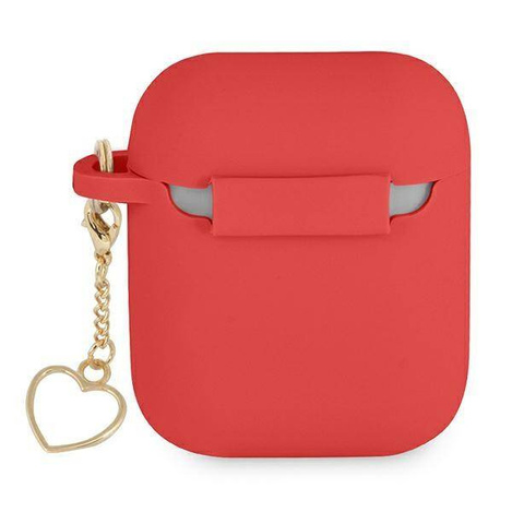 Oryginalne Etui APPLE AIRPODS Guess Silicone Charm Heart Collection (GUA2LSCHSR) czerwone