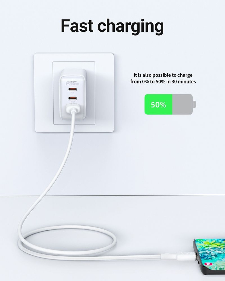 Acefast USB-Kabel - USB Typ C 1,2 m, 3 A weiß (C2-04 weiß)