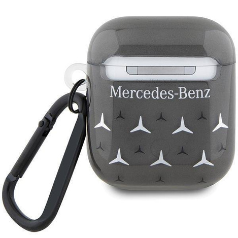 Oryginalne Etui APPLE AIRPODS PRO 1 / 2 Mercedes Cover Large Star Pattern (MEA28DPMGS) czarne